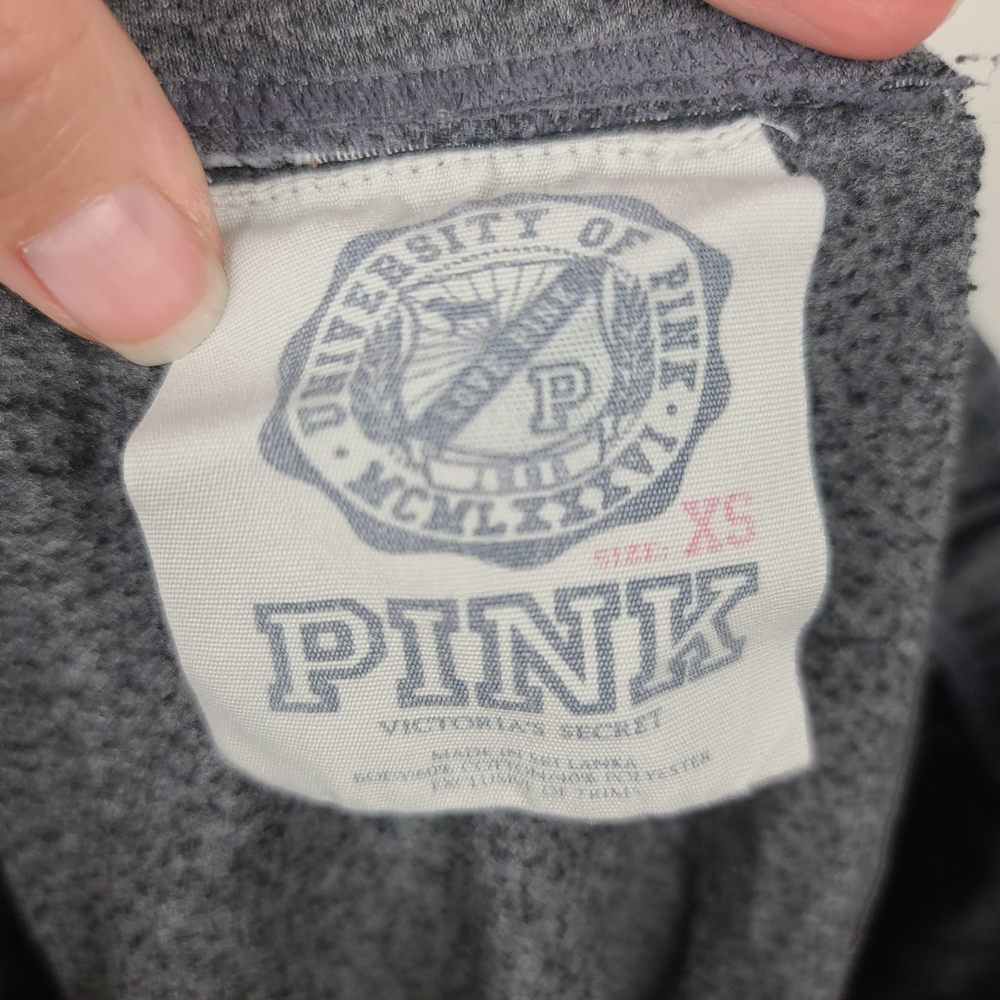 Vtg Y2K 2000 VS Pink 1986 University Gray Rhinestone Loungepants Sweatpants XS - Picture 8 of 16